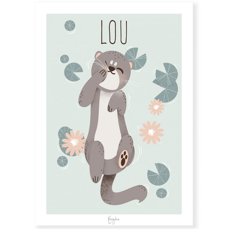 Affiche A3 Les Animignons La Loutre (personnalisable) Kanzilue
