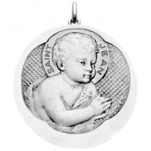 Médaille Saint Jean (or blanc 750°)  par Becker