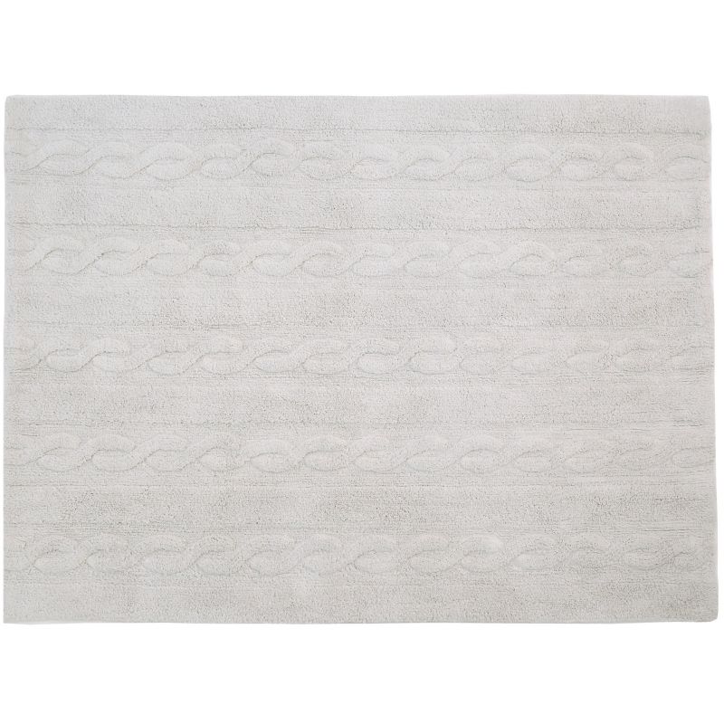 Tapis lavable unis à torsades gris perle (120 x 160 cm) Lorena Canals