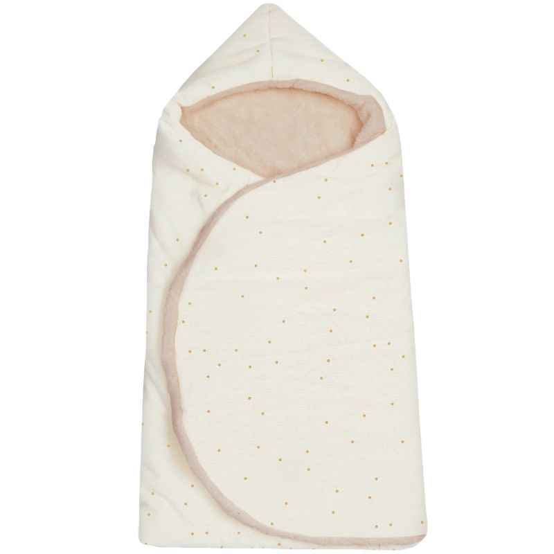 Couverture nomade hiver baby nest wabi-sabi Natural sweet dots Nobodinoz Produit 1