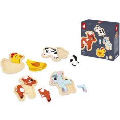 Lot de 4 puzzles évolutifs Ferme (14 pièces) - Janod 