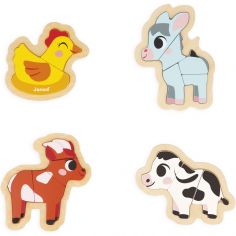 Lot de 4 puzzles évolutifs Ferme (14 pièces)