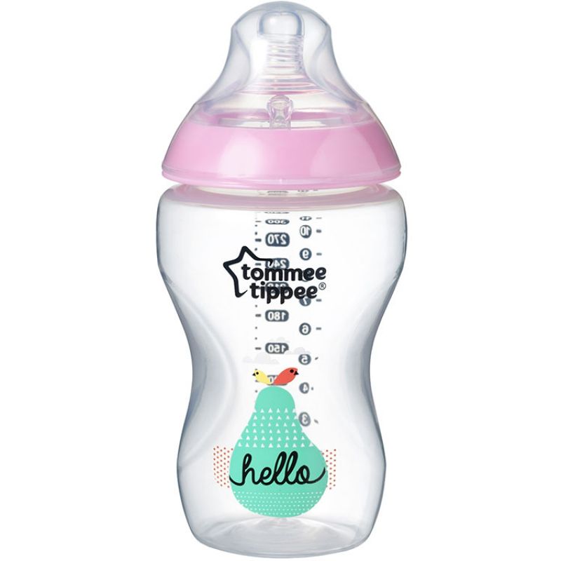 Biberon Closer to nature décoré rose (340 ml) Tommee Tippee