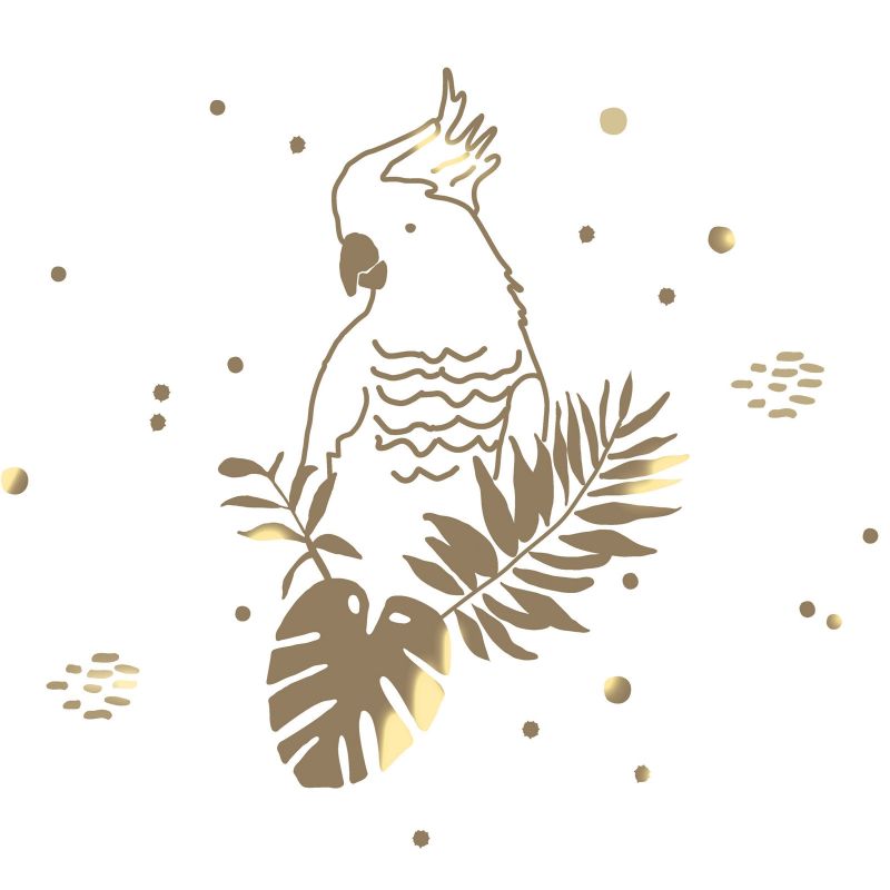 Sticker mural Golden Parrot (60 x 40 cm) Mimi'lou