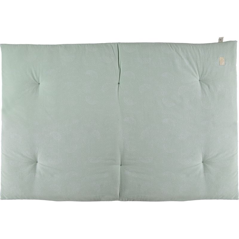 Futon Eden coton bio White bubble Aqua (100 x 148 cm) Nobodinoz