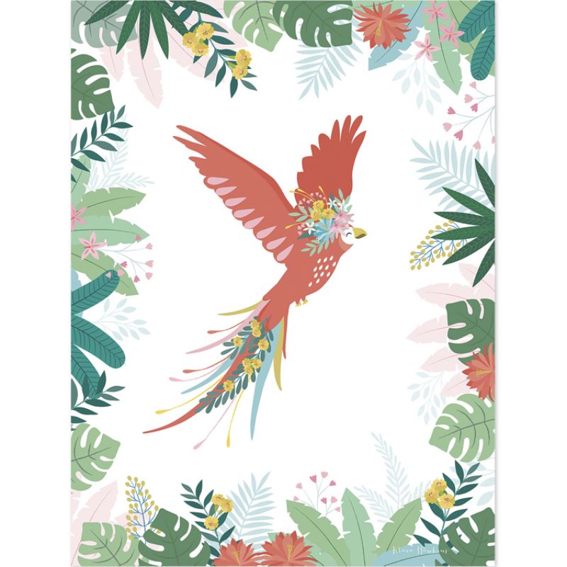 Affiche L'envol du perroquet (30 x 40 cm) Lilipinso