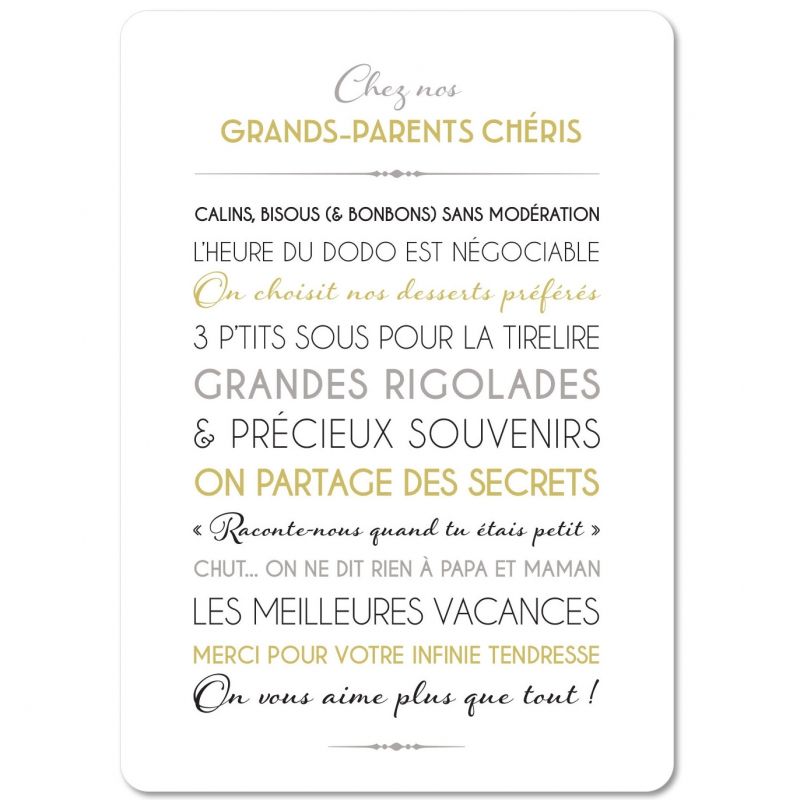 Carte Grands-parents (15 x 21 cm) Mes Mots Déco