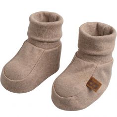 Chaussons bébé en coton bio Melange Clay (0-3 mois)