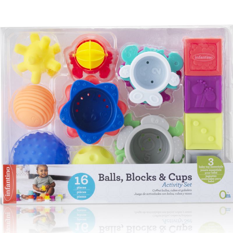 Coffret sensoriel Balls blocks & cups (16 pièces) Infantino Produit 1