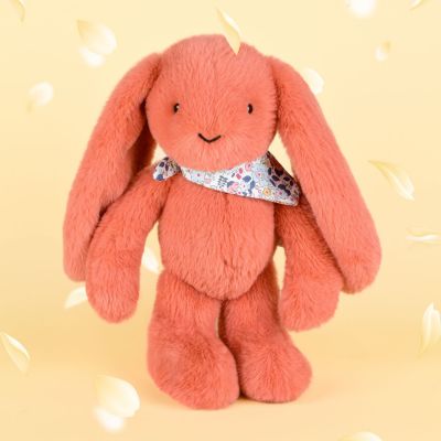 Peluche Lapin Fleurette Terracotta (35 cm)