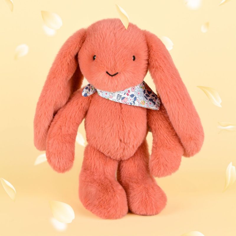 Peluche Lapin Fleurette Terracotta (35 cm) Doudou et Compagnie Ambiance 2