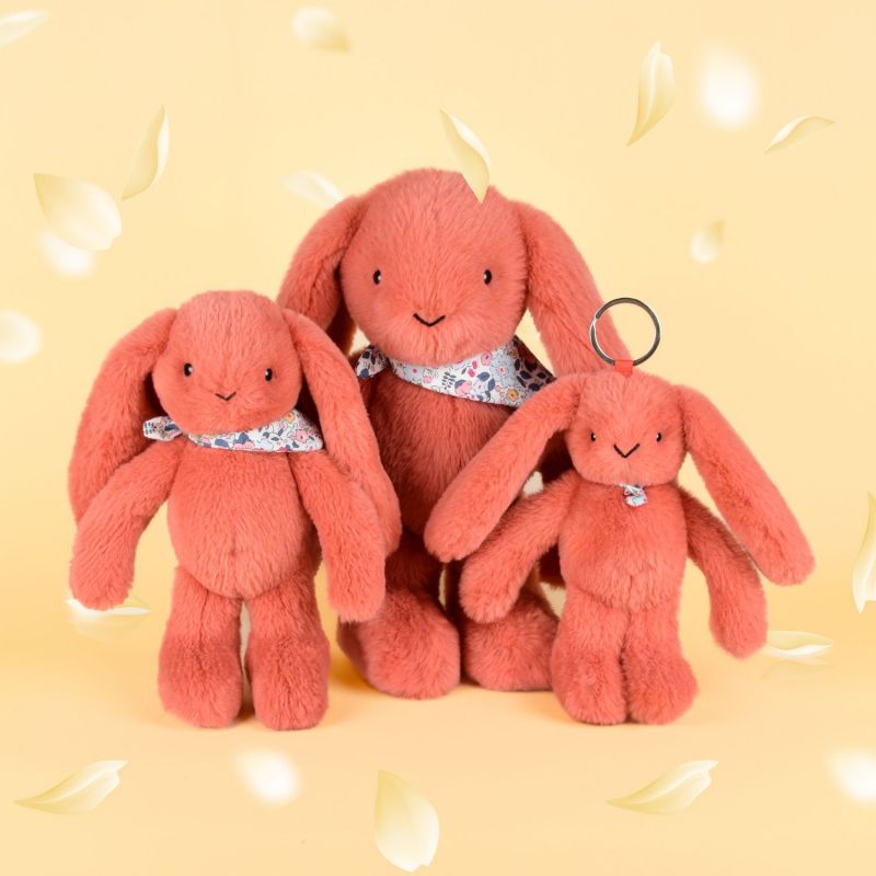 Peluche Lapin Fleurette Terracotta (35 cm) Doudou et Compagnie Ambiance 7