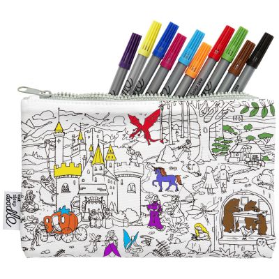 Trousse à colorier lavable et réutilisable Conte de fées avec 10 feutres