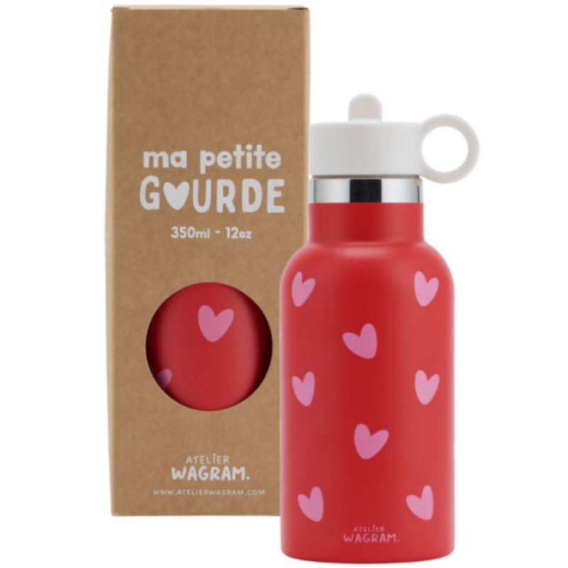 Gourde isotherme Coeurs Roses (350 ml) Atelier Wagram Produit 1