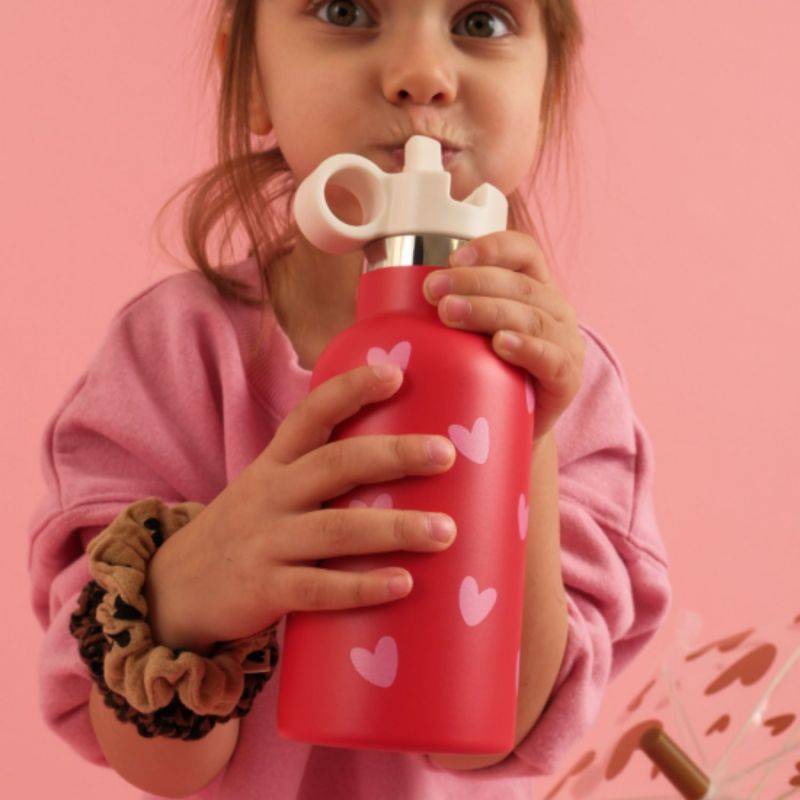 Gourde isotherme Coeurs Roses (350 ml) Atelier Wagram Ambiance 2