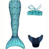 Ensemble 3 pièces queue de sirène turquoise (taille XS - 8 ans) Kuaki Mermaids Produit 1