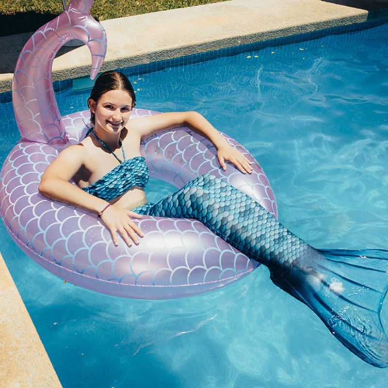 Ensemble 3 pièces queue de sirène turquoise (taille XS - 8 ans) Kuaki Mermaids Ambiance 7