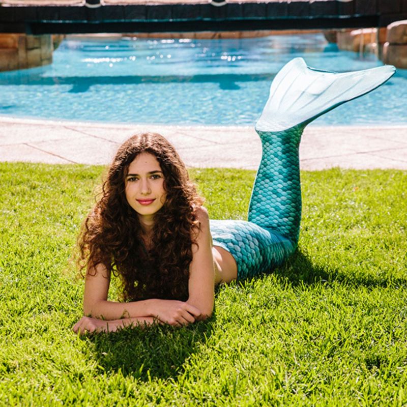 Ensemble 3 pièces queue de sirène turquoise (taille XS) Kuaki Mermaids Ambiance 8