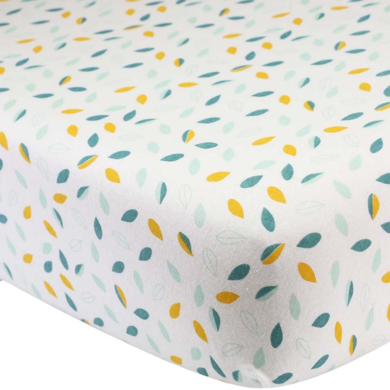 Drap housse en coton Feuille (60 x 120 cm) Trois Kilos Sept Produit 1 grande taille