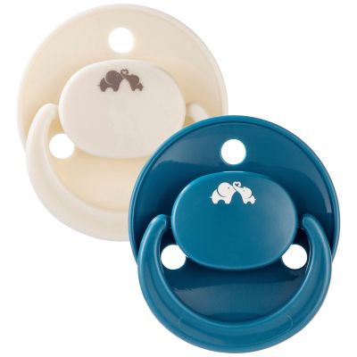 Lot de 2 sucettes réversibles en silicone Sand-Blue (6 mois et +)