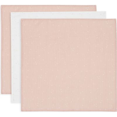 Lot de 3 langes en coton Twinkling Wild Rose (70 x 70 cm) - Reconditionné Jollein
