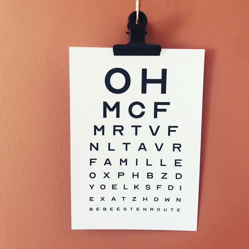 Affiche annonce de grossesse Test de vue Bébé est en route (A4) Les Boudeurs