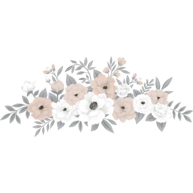 Planche de stickers Composition florale Lilipinso