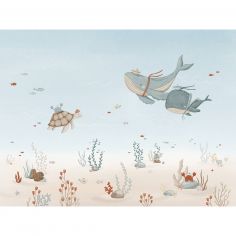 Papier peint décor XL Fonds marins les baleines - Lilipinso