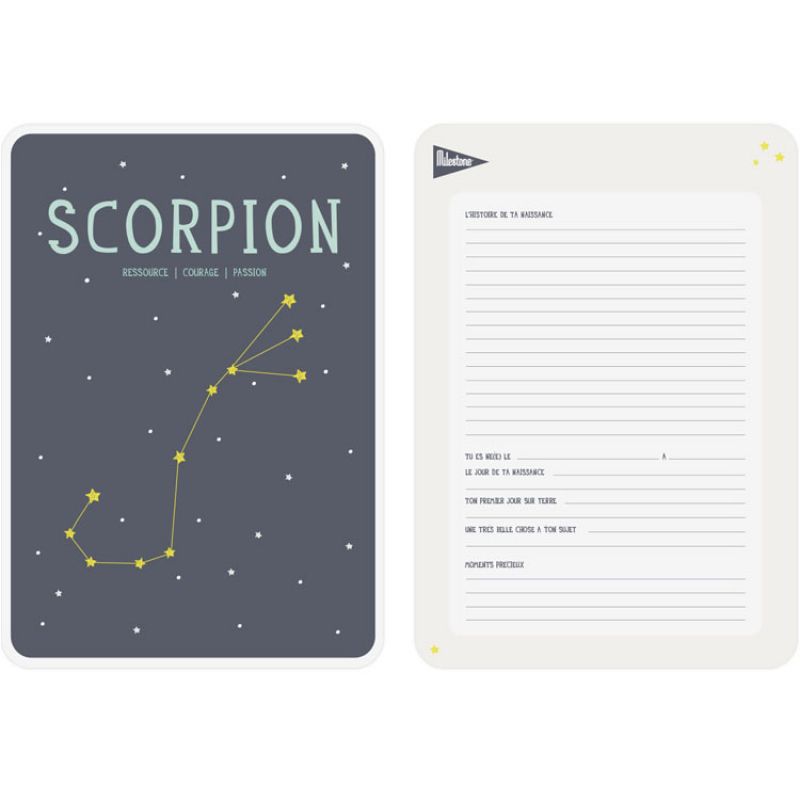 Affiche signe astrologique Scorpion (21,4 x 32,5 cm) Milestone