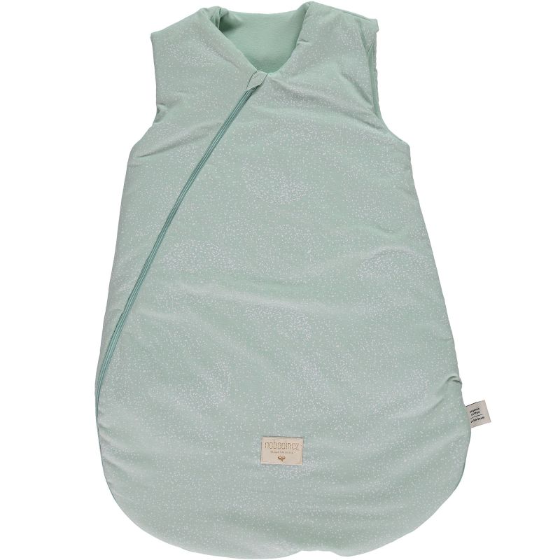 Gigoteuse mi saison Cocoon vert d'eau White bubble TOG 1,7 (65 cm) Nobodinoz