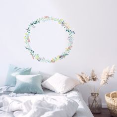 Sticker Grande couronne fleurie Liv (80 x 80 cm) - Mimi'lou