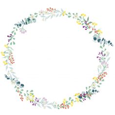 Sticker Grande couronne fleurie Liv (80 x 80 cm)