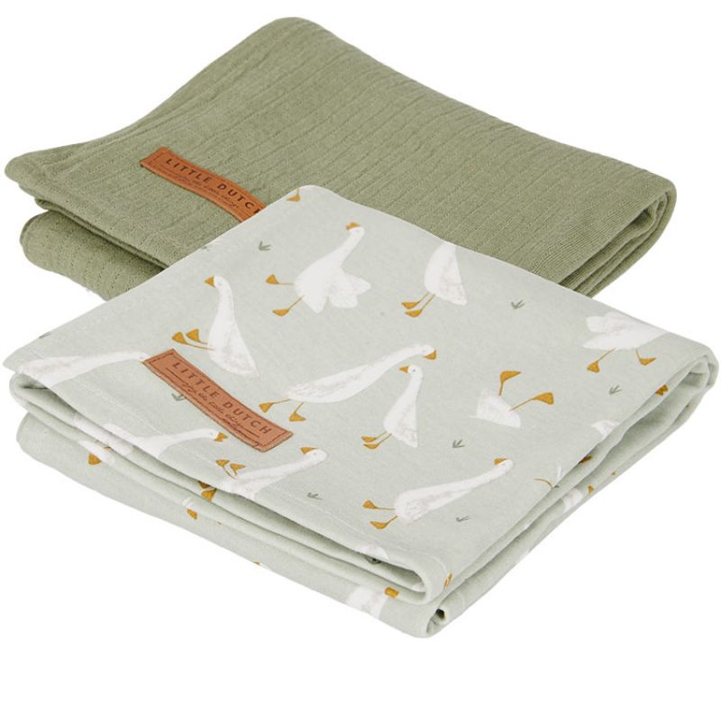 Lot de 2 langes en coton Little Goose (70 x 70 cm) Little Dutch