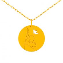 Médaille Vierge ajourée sur chaîne (or jaune 18 carats)  par Maison La Couronne