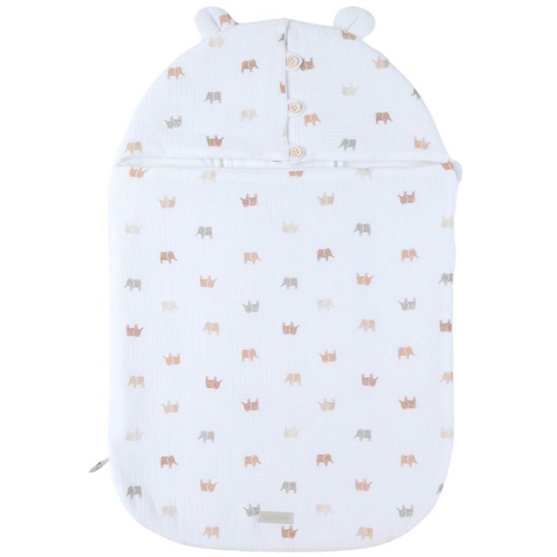 Nid d'ange mousseline de coton Elephants Noukie's Produit 1