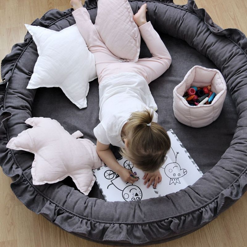 Coussin Etoile en lin Blanc (36 cm) Cotton&Sweets Ambiance 2