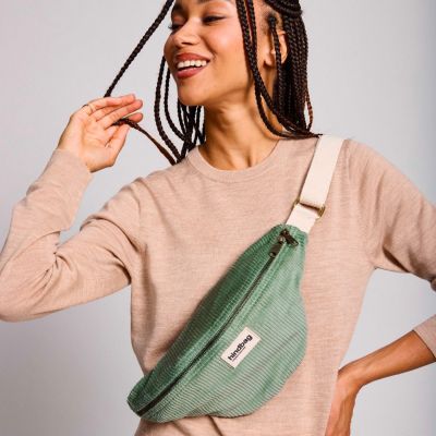 Sac banane Olivia Velours Vert d'eau Hindbag