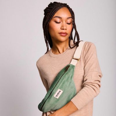 Sac banane Olivia Velours Vert d'eau