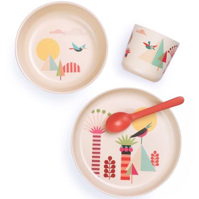 Coffret Repas En Bambou Bambino Trees 4 Pieces Ekobo