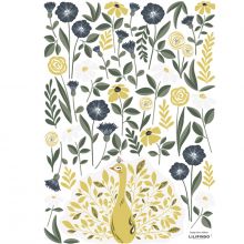 Planche de stickers A3 Paon dans les fleurs  par Lilipinso