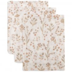Lot de 3 gants de toilette en gaze de coton Bloomy - Jollein