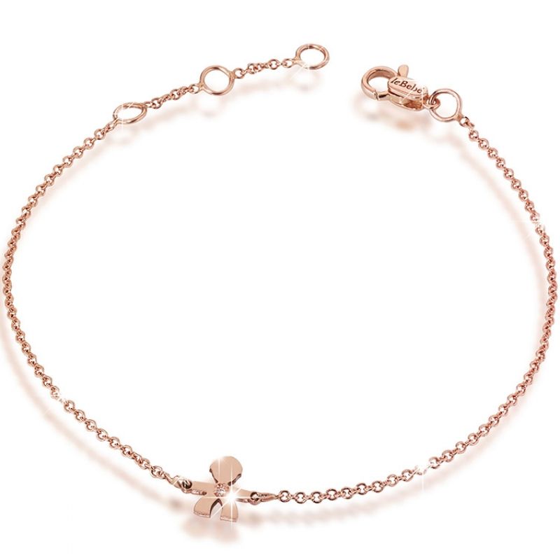 Bracelet sur chaîne Briciole garçon (or rose 750° et diamant) leBebé