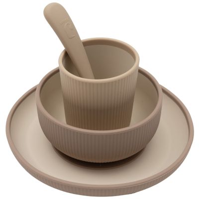 Coffret repas en silicone Natural Shades (4 pièces)