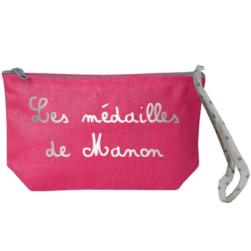 Pochette à bijoux rose (personnalisable) Les Griottes