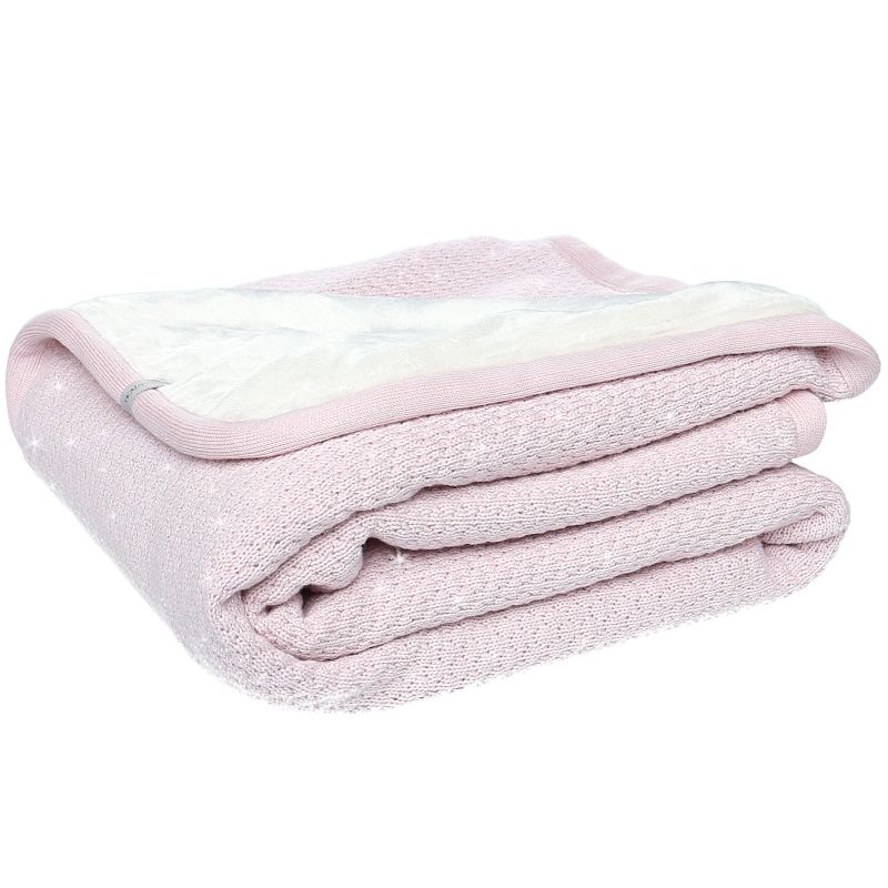Couverture rose cocon silver Tricoloudoux (75 x 100 cm) Noukie's