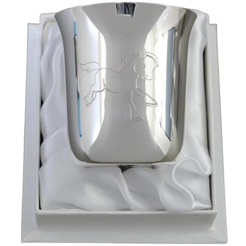 Timbale Petit cheval (métal argenté) dans son coffret Daniel Crégut