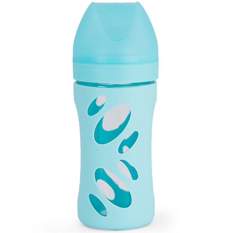 Biberon anti-colique en verre bleu pastel (260 ml) Twistshake