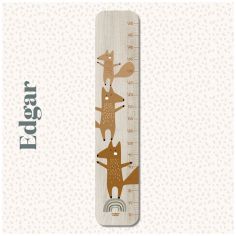 Toise en bois Edgar le renard personnalisable - Charlie et Suzie