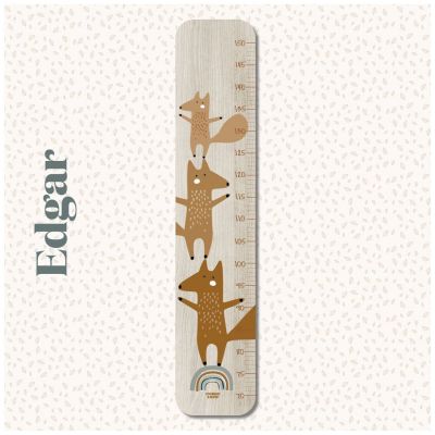 Toise en bois Edgar le renard personnalisable Charlie et Suzie