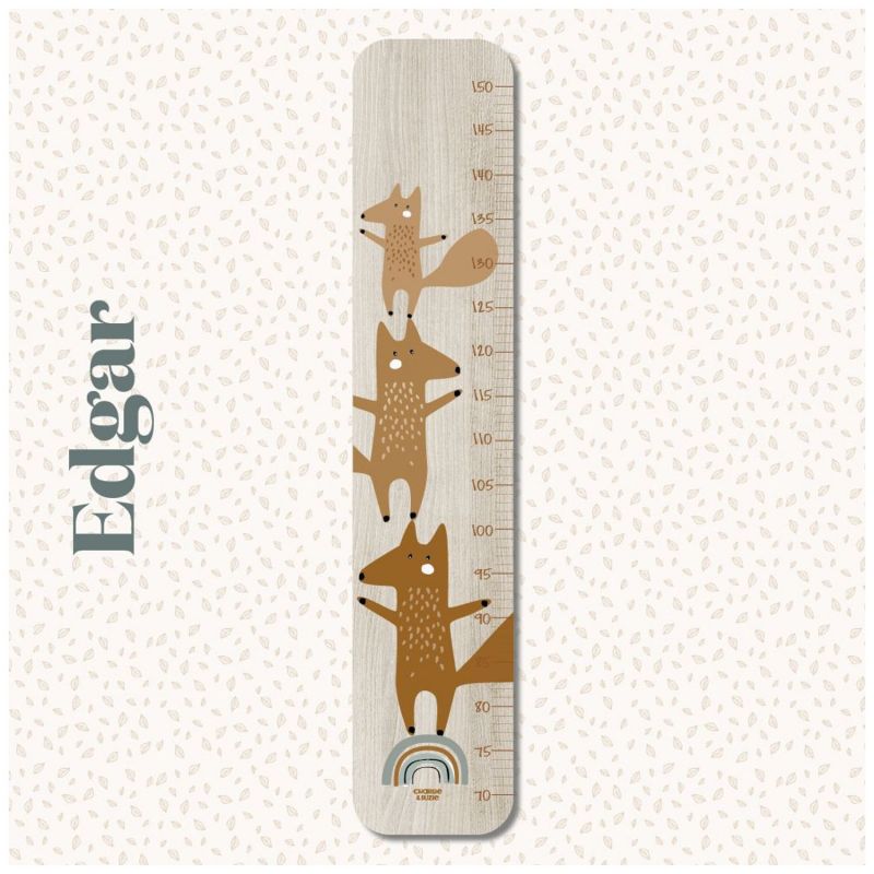 Toise en bois Edgar le renard personnalisable Charlie et Suzie Ambiance 1